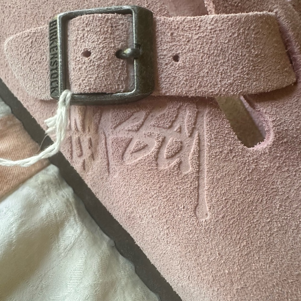 Birkenstock Stussy Soft Pink Suede Boston. Never worn. - Picture 2 of 7